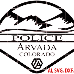 Colorado Arvada Police Badge, Logo, Seal, Custom, Ai, Vector, SVG, DXF, PNG, Digital