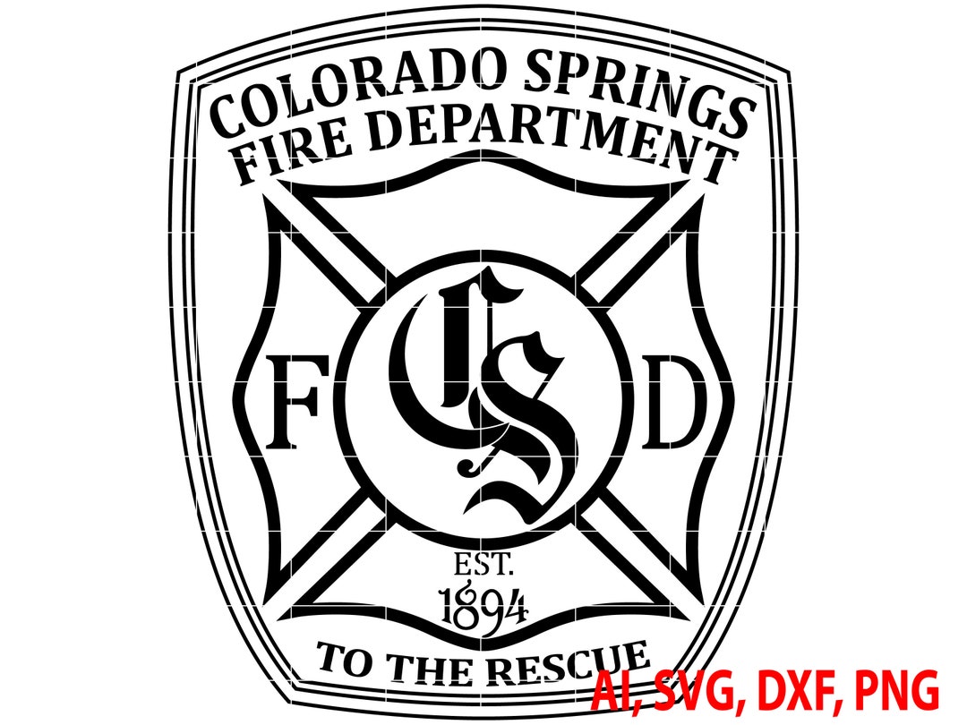 Colorado Springs Fire Dept Badge, Logo, Seal, Custom, Ai, Vector, SVG
