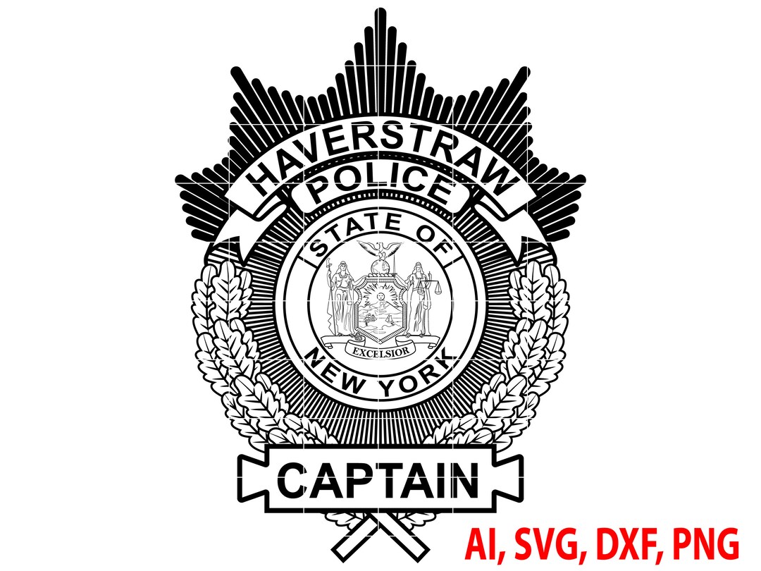 Haverstraw Police Captain Badge, Logo, Seal, Custom, Ai, Vector, SVG