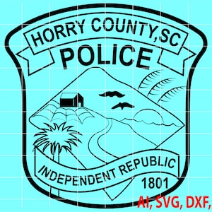 Horry County Police Badge, Logo, Seal, Custom, Ai, Vector, SVG, DXF, PNG, Digital