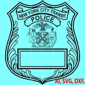 New York City Transit Police Badge, Logo, Seal, Custom, Ai, Vector, SVG, DXF, PNG, Digital