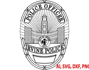 Irvine Police Officer Badge Vector Logo (Digital)