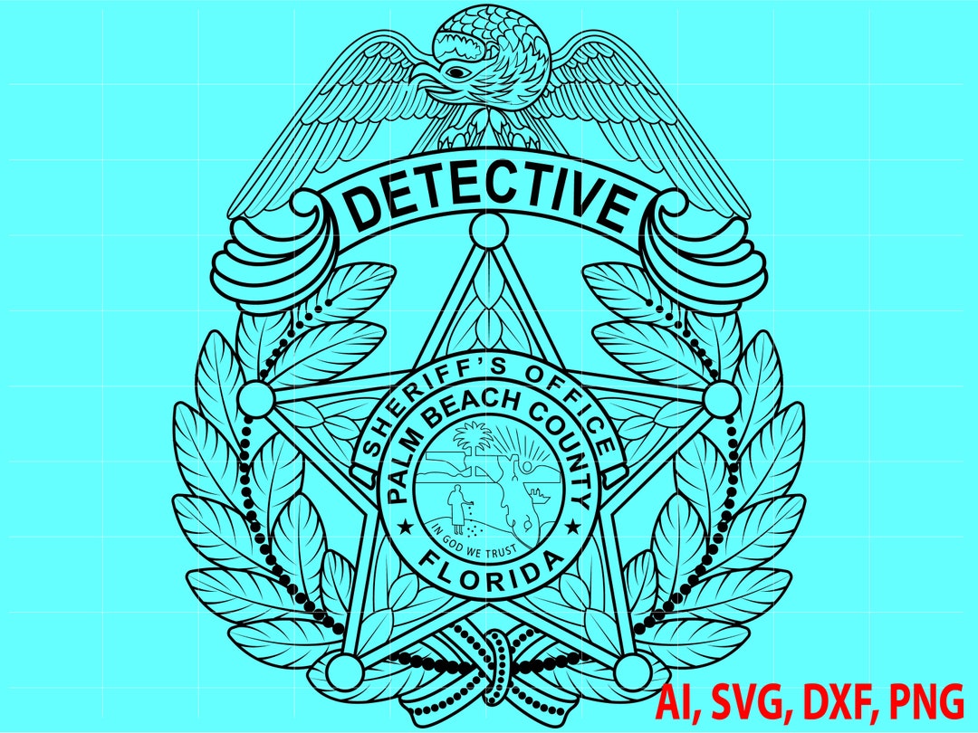 A*K様 フロリダ州　パームビーチ郡　デテクティブバッジ State of Florida Palm Beach County Sheriff Detective Badge, Logo
