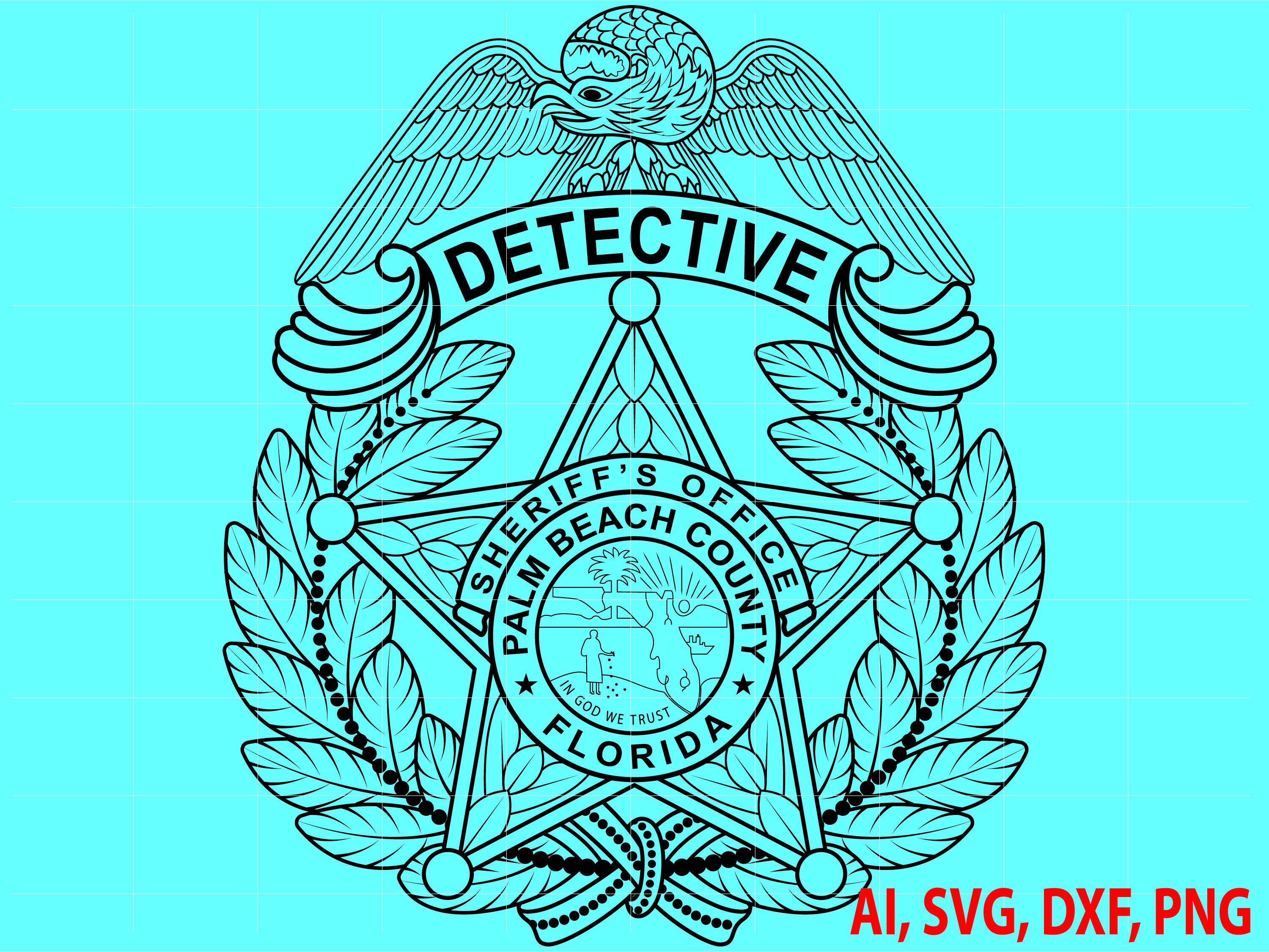 A*K様 フロリダ州　パームビーチ郡　デテクティブバッジ A*K様 フロリダ州 パームビーチ郡 デテクティブバッジ PBSO Wreath