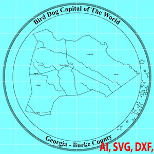 Karte von Georgia Burke County, Ai, Vektor, SVG, DXF, PNG, Digital