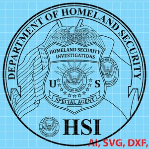 United State Department of Homeland Security Special Agent Badge, Logo, Seal, Custom, Ai, Vector, SVG, DXF, PNG, Digital