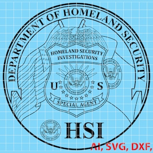 United State Department of Homeland Security Special Agent Badge, Logo, Seal, Custom, Ai, Vector, SVG, DXF, PNG, Digital
