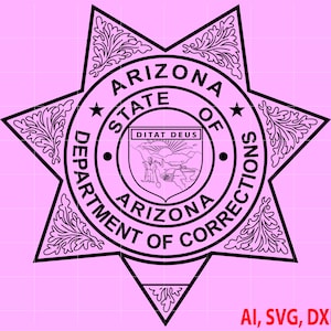 State of Arizona Department of Corrections Badge, Logo, Seal, Custom, Ai, Vector, SVG, DXF, PNG, Digital