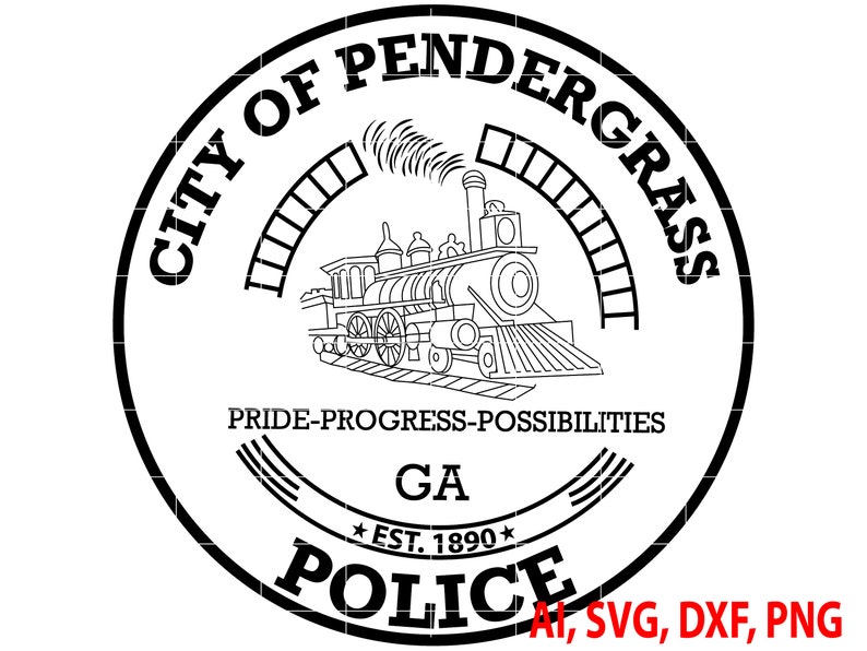 City of Pendergrass Police Badge Logo Seal Custom Ai Etsy