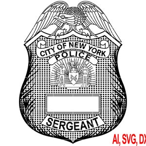 NYPD Sergeant Badge Vector: City of New York Police Logo (Digital)