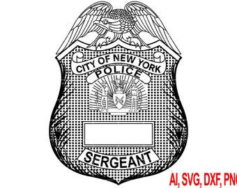 Vector de la insignia del sargento de la policía de Nueva York: logotipo de la policía de la ciudad de Nueva York (digital)
