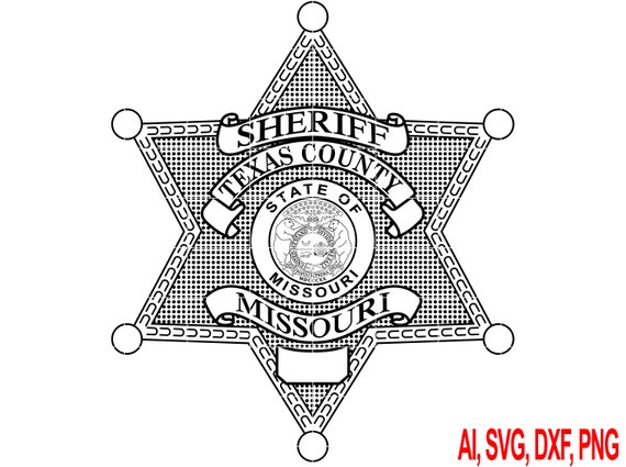 ミズーリ州、テキサス州の保安官バッジ SVG ベクター (デジタル