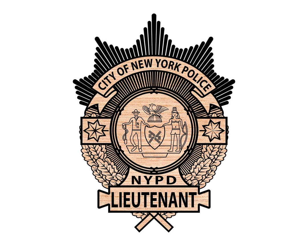 New York Police Lieutenant Badge, Logo, Seal, Custom, Ai, Vector