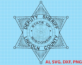 Lincoln County Wisconsin Deputy Sheriff Badge Logo (Vector Files)