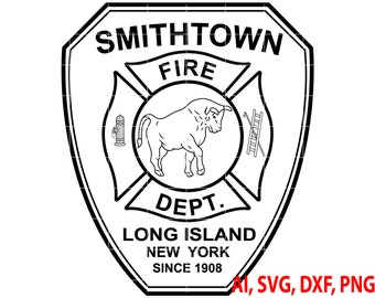 Smithtown Fire Badge SVG | Long Island DXF | Rescue Shield PNG
