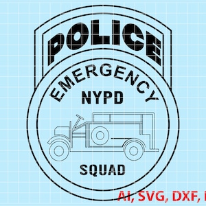 New York Emergency Squad Police logo, Seal, Badge, Custom, Ai, Vector, SVG, DXF, PNG,