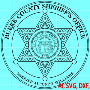 Burke County Sheriff Badge, Logo, Seal, Custom, Ai, Vector, SVG, DXF, PNG, Digital