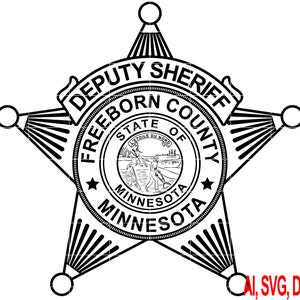 Freeborn County Deputy Sheriff Badge Vector File (Laser, CNC, Cricut)