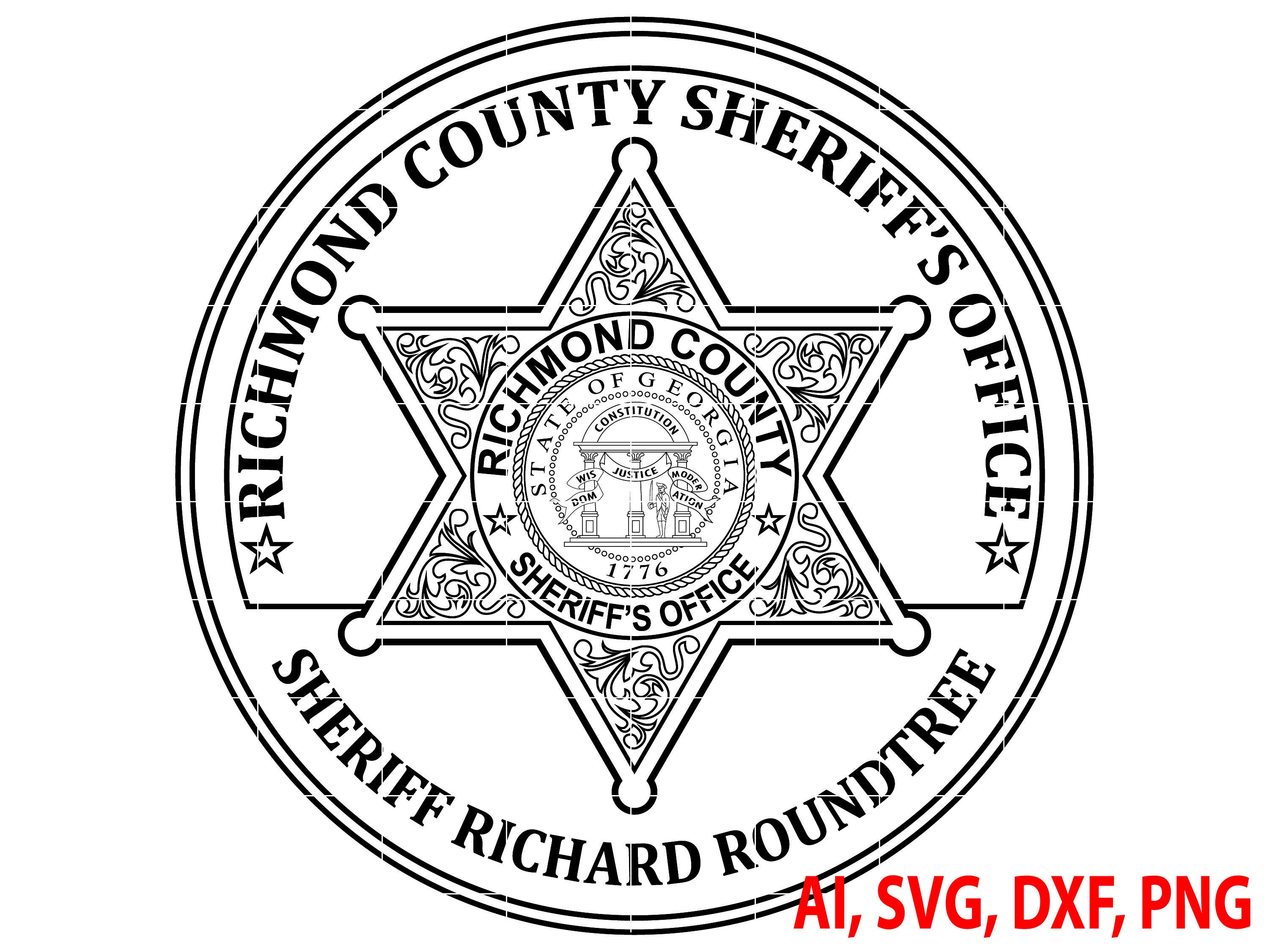 Richmond County Sheriff Abzeichen, Logo, Siegel, benutzerdefiniert