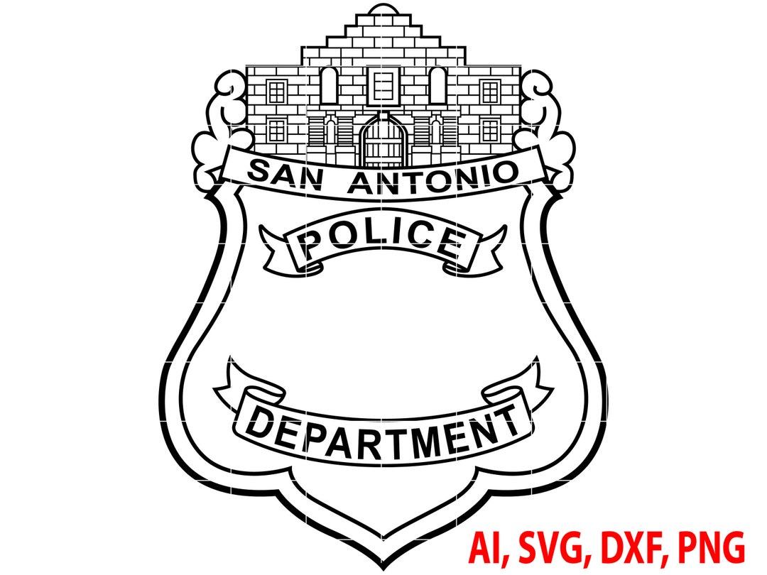 San Antonio Police Badge, Logo, Seal, Custom, Ai, Vector, SVG, DXF, PNG