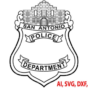 San Antonio Police Badge, Logo, Seal, Custom, Ai, Vector, SVG, DXF, PNG, Digital