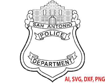 San Antonio Police Badge, Logo, Seal, Custom, Ai, Vector, SVG, DXF, PNG, Digital