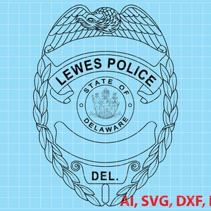 State of Delaware Lieutenant Police Logo, Seal, Badge, Custom, Ai, Vector, SVG, DXF, PNG,