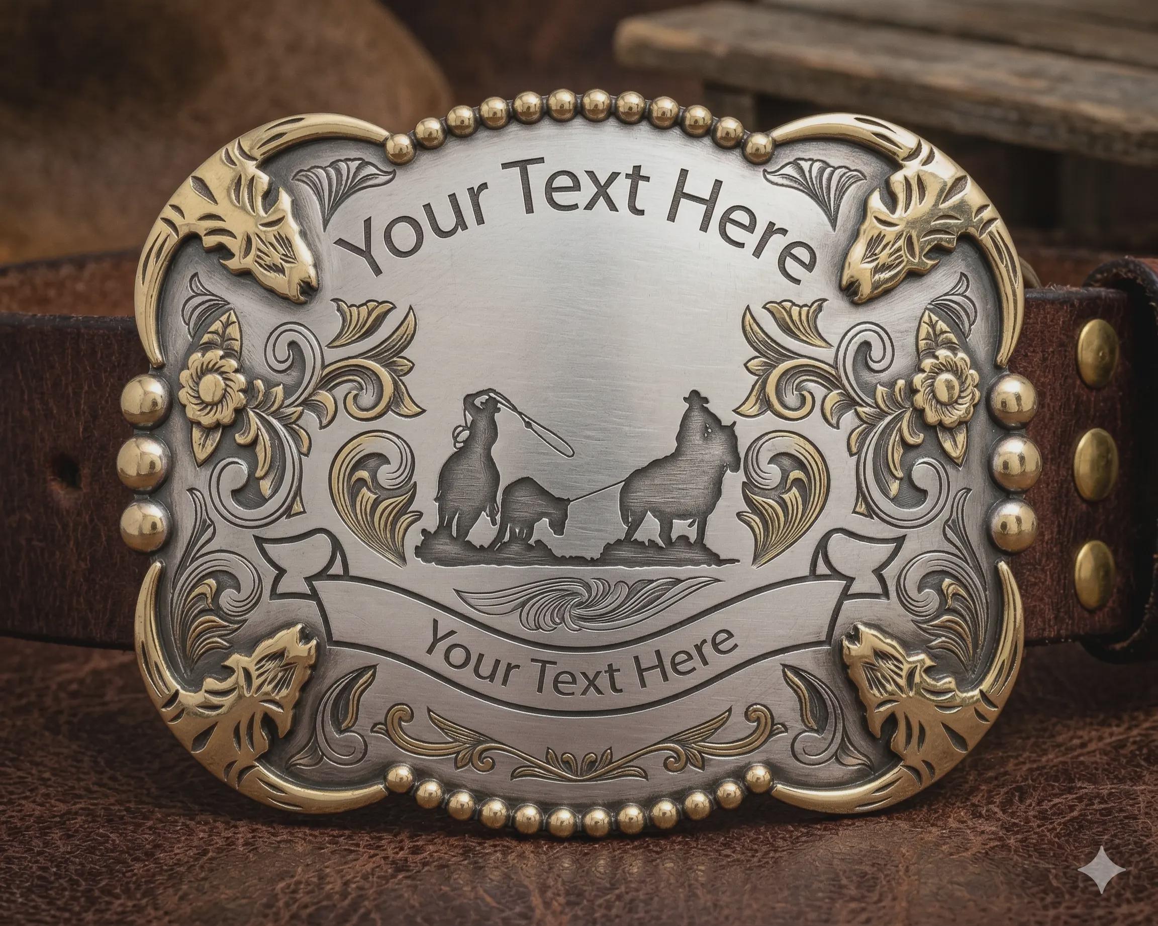 Custom Rodeo Belt Buckle SVG, Personalized Trophy Buckle DXF - Etsy