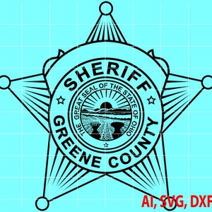 Greene County Sheriff Badge, Logo, Seal, Custom, Ai, Vector, SVG, DXF, PNG, Digital
