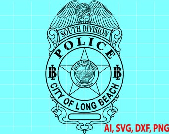 Long Beach Police Badge SVG - Etsy