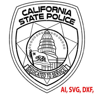 California State Police Badge, Logo, Seal, Custom, Ai, Vector, SVG, DXF, PNG, Digital