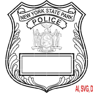 New York State Park Police Badge Vector art Svg,Dxf,Jpg,Png & Ai files for Engraving and Printing