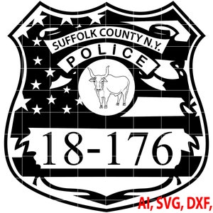 Suffolk County Police Badge, Logo, Seal, Custom, Ai, Vector, SVG, DXF, PNG, Digital