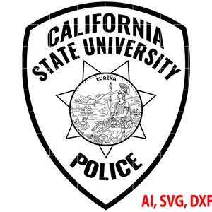 California State University Police Badge, Logo, Seal, Custom, Ai, Vector, SVG, DXF, PNG, Digital