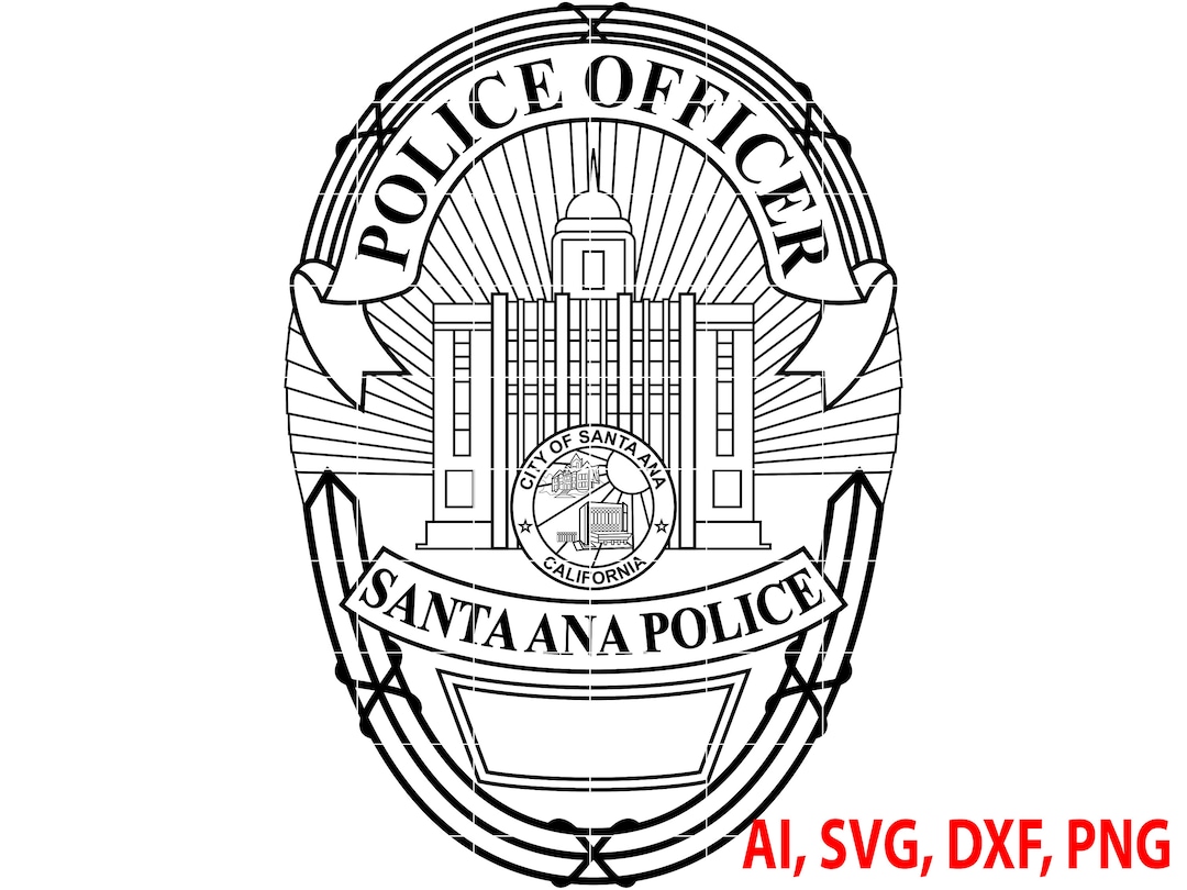 Santa Ana Police Officer Badge Vector Logo (digital) - Etsy