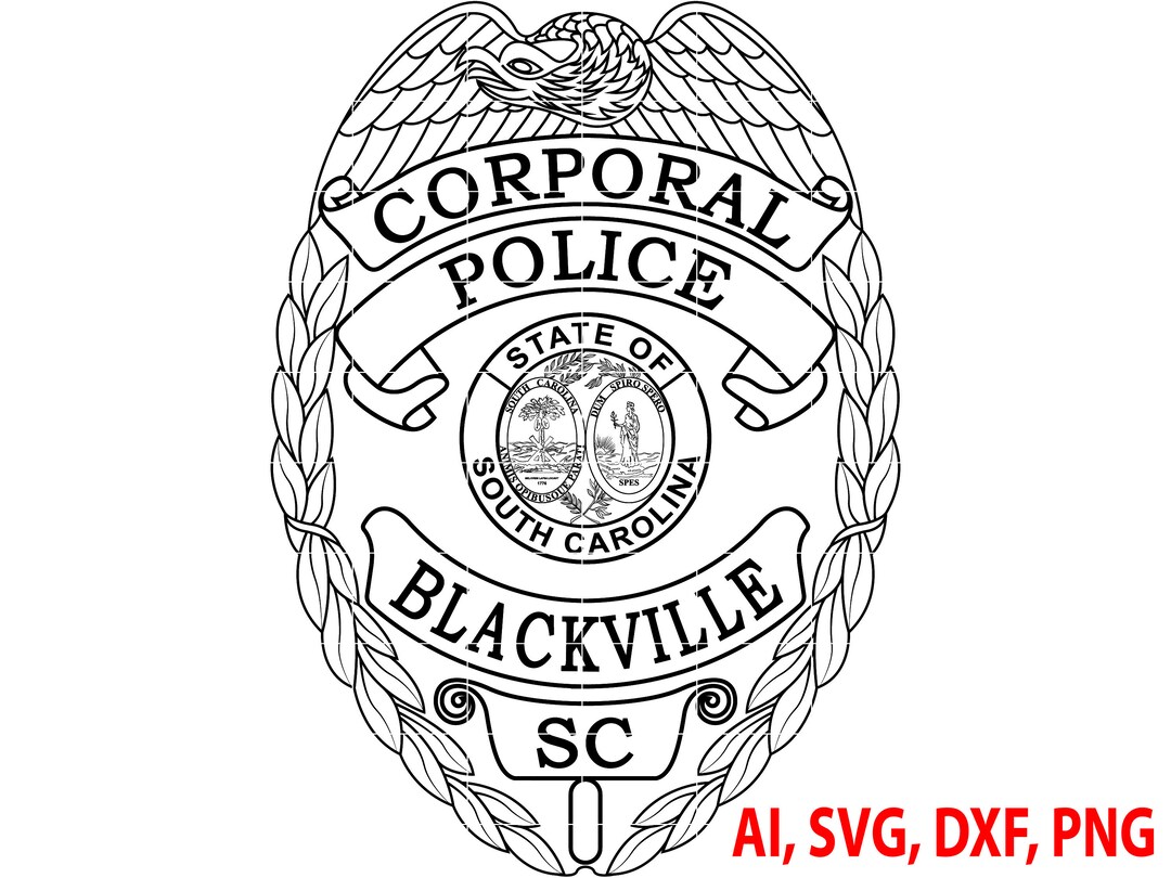 Police Badge Blackville South Carolina Police Corporal Badge Etsy