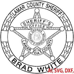 Lamar County Georgia Sheriff Badge Vector Logo (Digital)