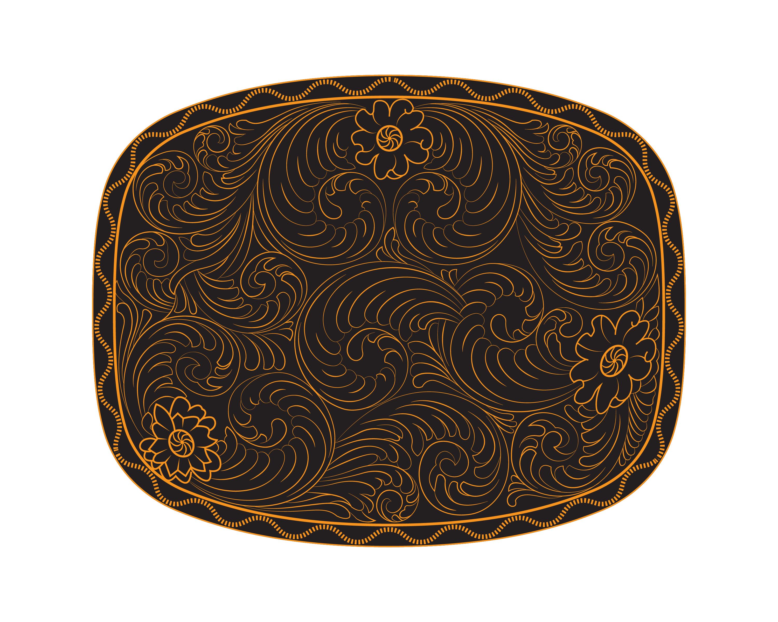 Scrollwork Buckle Engraving File, Ai, Svg, Dxf, Png Digital Files - Etsy