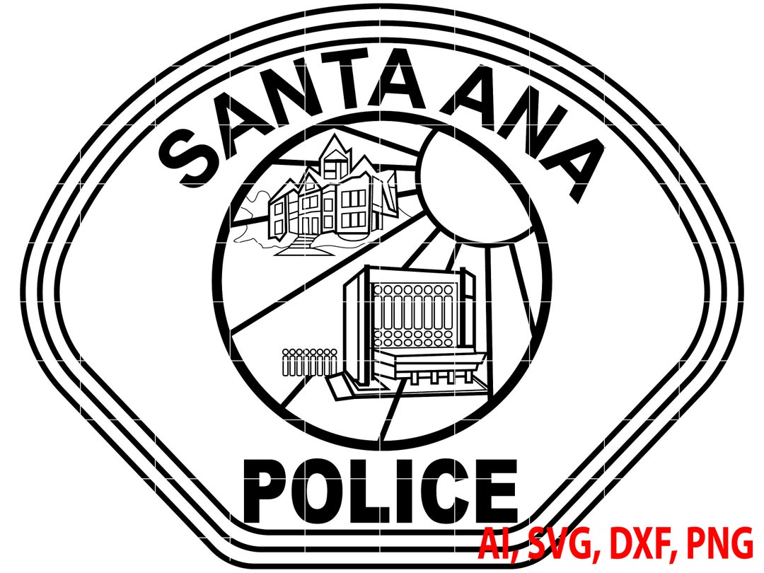 Police badge santa ana police badge logo seal custom ai vector