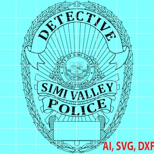 Simi Valley Police Detective Badge Vector Logo (Digital)