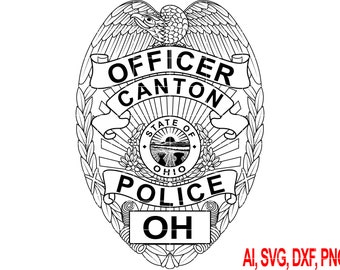 Canton Ohio Police Badge Vector Art (Digital File)