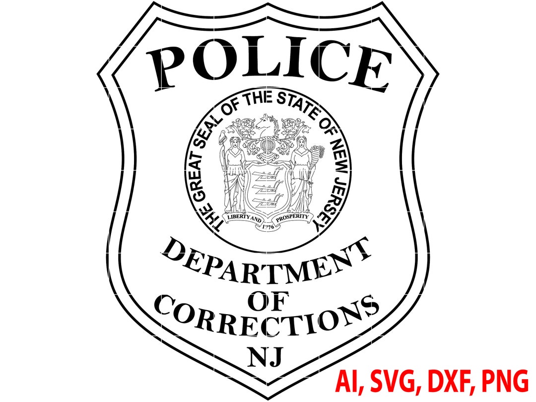 New Jersey Police Officer Badge, Logo, Seal, Custom, Ai, Vector, SVG