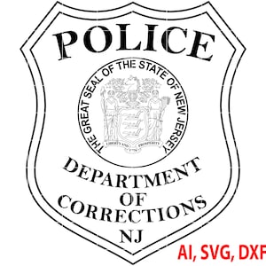 New Jersey Police officer Badge, Logo, Seal, Custom, Ai, Vector, SVG, DXF, PNG, Digital