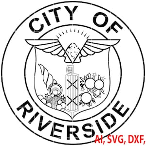 City of Riverside Seal, Custom, Ai, Vector, SVG, DXF, PNG, Badge, Logo, Digital