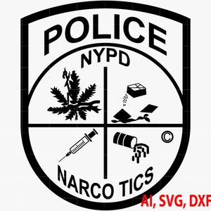 New York Police Department Narcotics Badge, Logo, Seal, Custom, Ai, Vector, SVG, DXF, PNG, Digital