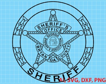 Georgia Sheriff Association Office Logo, Seal, Badge, Custom, Ai, Vector, SVG, DXF, PNG,