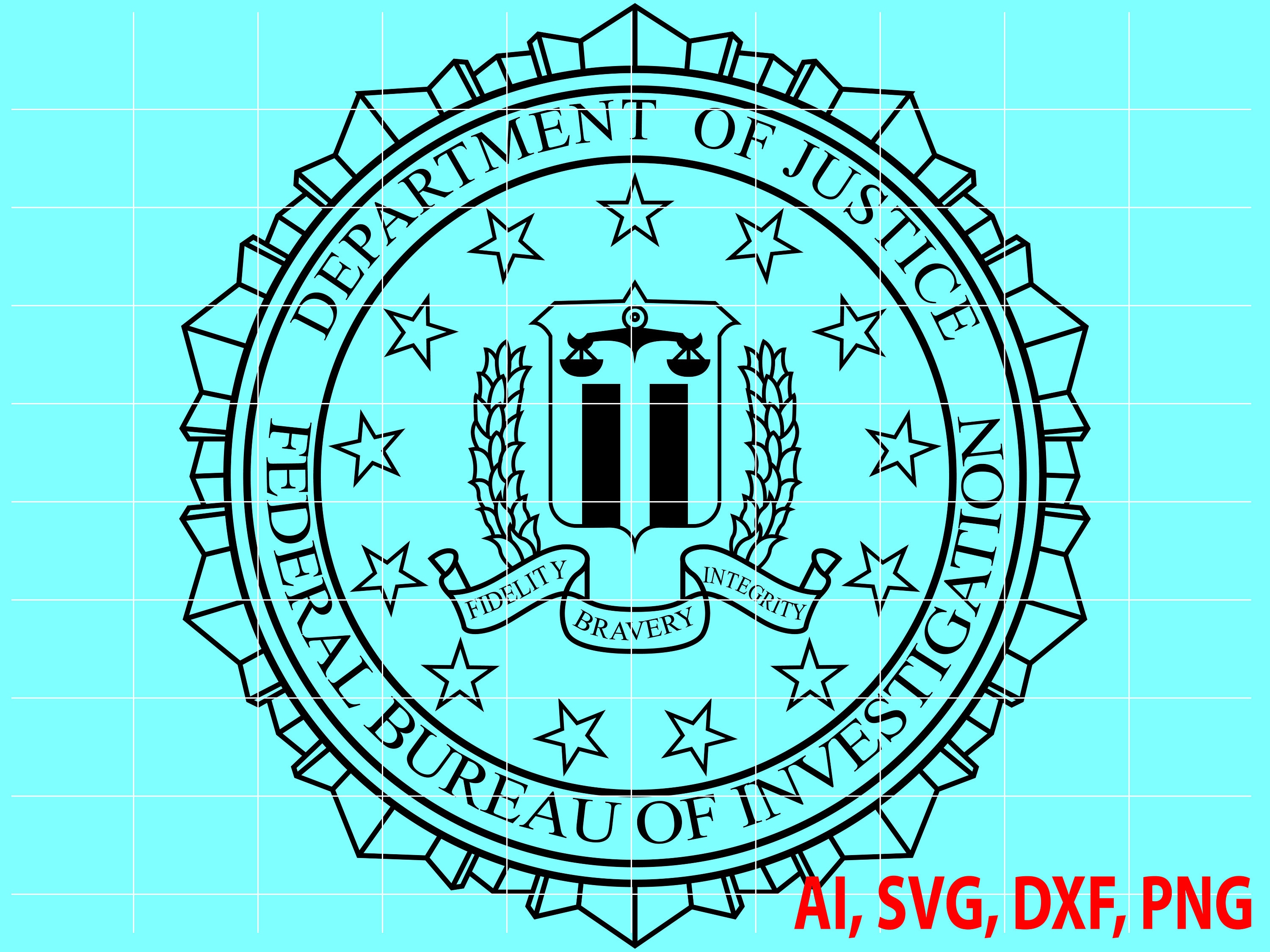 FBI Logo Federal Bureau of Investigations Department of Justice Seal  Digital Vector .ai, .svg, .png