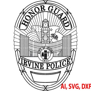 City of Irvine Police Badge, Logo, Seal, Custom, Ai, Vector, SVG, DXF, PNG, Digital