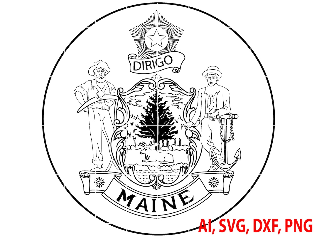 Seal of the State of Maine Badge, Logo, Seal, Custom, Ai, Vector, SVG