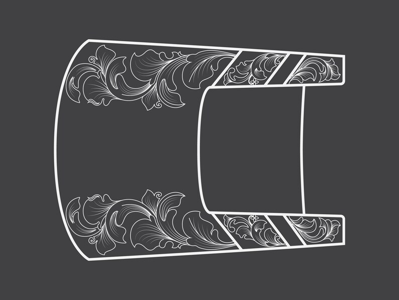 Scrollwork Belt Buckle Engraving File: Western Ornament Vector (digital ...